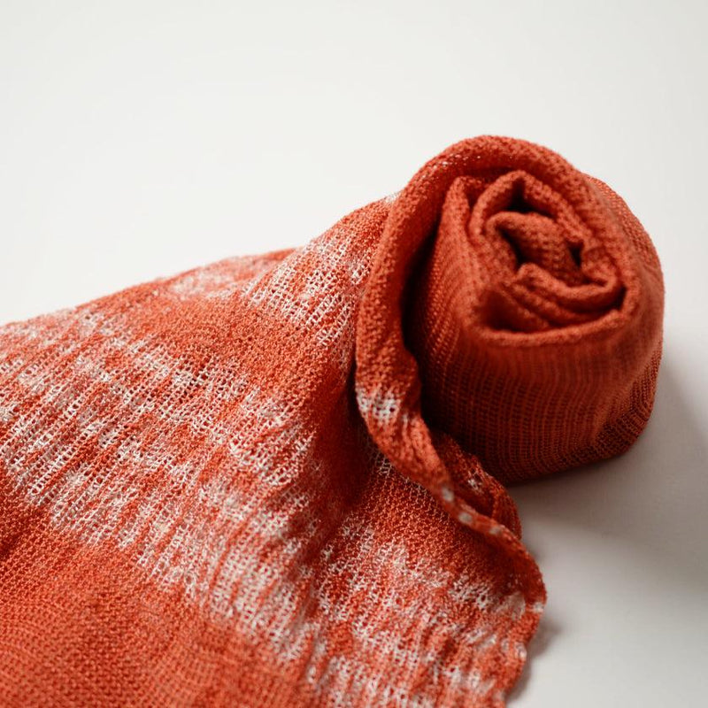 [SCARF] KUROTANI SOUFU (KUSAKI-DYED, AKANE-RED SHIBORI) | KUROTANI WASHI PAPER|KUROTANI WASHI COOPERATIVE GROUP