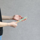 [HAND FAN] SEKKA SHIBORI (GREEN) FOR WOMEN | KUROTANI WASHI PAPER|KUROTANI WASHI COOPERATIVE GROUP