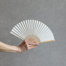 [HAND FAN] SEKKA SHIBORI (GREEN) FOR WOMEN | KUROTANI WASHI PAPER|KUROTANI WASHI COOPERATIVE GROUP