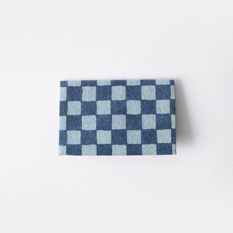 [CARD CASE] CHECKERED PATTERN (INDIGO) | KUROTANI WASHI PAPER|KUROTANI WASHI COOPERATIVE GROUP