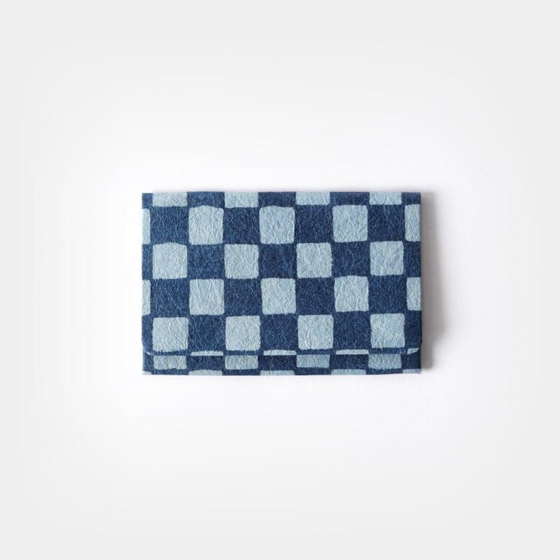 [CARD CASE] CHECKERED PATTERN (INDIGO) | KUROTANI WASHI PAPER|KUROTANI WASHI COOPERATIVE GROUP