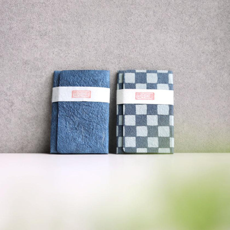 [CARD CASE] CHECKERED PATTERN (INDIGO) | KUROTANI WASHI PAPER|KUROTANI WASHI COOPERATIVE GROUP