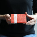 [CARD CASE] TEXTILE PATTERNED PAPER (RED) | KUROTANI WASHI PAPER|KUROTANI WASHI COOPERATIVE GROUP