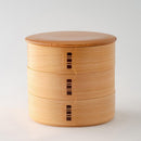 [LUNCH-BOX] WOOD-GRAINED 3-TIER | ODATE MAGEWAPPA | KURIKYU