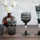 [GLASS] BLACK KIRIKO OLD GLASS IN A PAULOWNIA BOX | SATUMA VIDRO | SATSUMA CUT GLASS