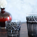 [GLASS] BLACK KIRIKO BEER GLASS IN A PAULOWNIA BOX | SATUMA VIDRO | SATSUMA CUT GLASS