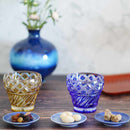 [GLASS] FREE CUP (YELLOW) IN A PAULOWNIA BOX | SATUMA VIDRO | SATSUMA CUT GLASS
