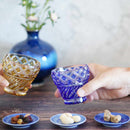 [GLASS] FREE CUP (YELLOW) IN A PAULOWNIA BOX | SATUMA VIDRO | SATSUMA CUT GLASS