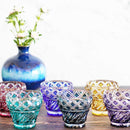 [GLASS] FREE CUP (INDIGO) IN A PAULOWNIA BOX | SATUMA VIDRO | SATSUMA CUT GLASS