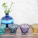 [GLASS] FREE CUP (GOLD PURPLE) IN A PAULOWNIA BOX | SATUMA VIDRO | SATSUMA CUT GLASS