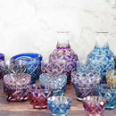 [SAKE BOTTLE] DOUBLE-COVERED TOKKURI (GOLD RED-LAPIS LAZULI) IN A PAULOWNIA BOX | SATUMA VIDRO | SATSUMA CUT GLASS