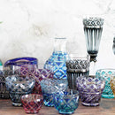 [GLASS] BLACK KIRIKO OLD GLASS IN A PAULOWNIA BOX | SATUMA VIDRO | SATSUMA CUT GLASS