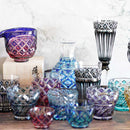 [SAKE BOTTLE] DOUBLE-COVERED TOKKURI (GREEN-LAPIS LAZULI) IN A PAULOWNIA BOX | SATUMA VIDRO | SATSUMA CUT GLASS