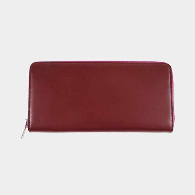 [WALLET / BAG] SMART ROUND ZIPPER WALLET (GRAPE) | LEATHER WORK | SATORI