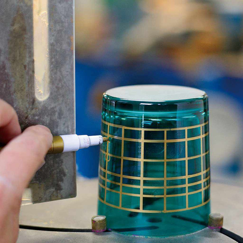 [GLASS] DOUBLE-COVERED OCHOKO (GREEN-LAPIS LAZULI) IN A PAULOWNIA BOX | SATUMA VIDRO | SATSUMA CUT GLASS