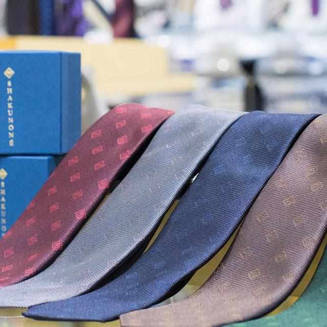 [TIE] SHAKUNONE ORIGINAL LOGO DEEP RED | JAPANESE SILK