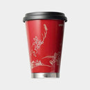 [TUMBLER / WATER BOTTLE] THERMO MUG URUSHI MOBILE TUMBLER BIRD AND BEAST CARICATURE (RED) | ECHIZEN LACQUERWARE| TAKUMIICHI