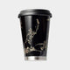 [텀블러 / 물병] Thermo Mug Urushi Mobile Tumbler Bird와 Beast Caricature (블랙) | Echizen Lacquerware.
