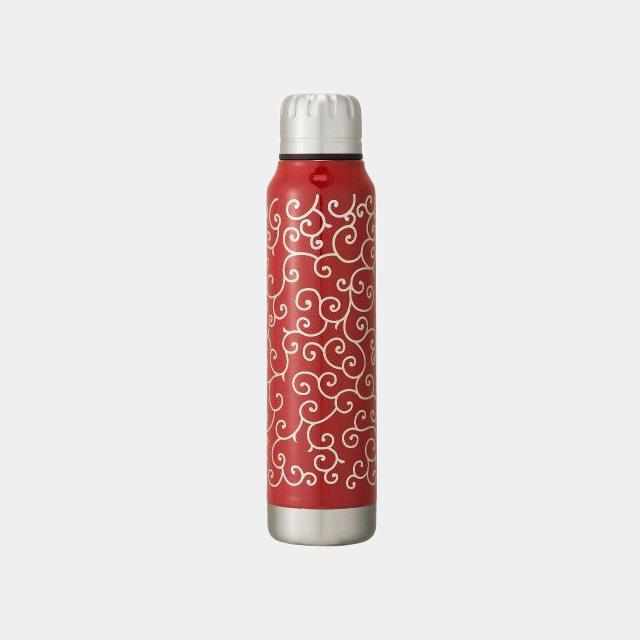 [翻轉/水瓶] Thermo Mug Urushi傘瓶蔓藤花紋（紅色）| echizen漆器