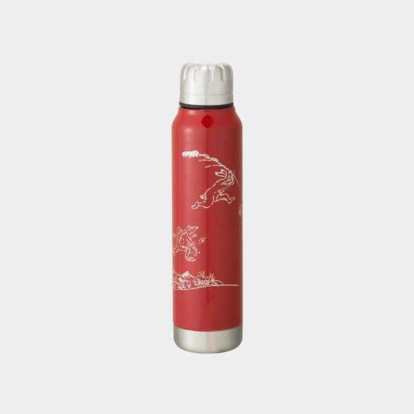 [翻轉/水瓶] Thermo Mug Urushi傘瓶鳥和野獸漫畫（紅色）| echizen漆器