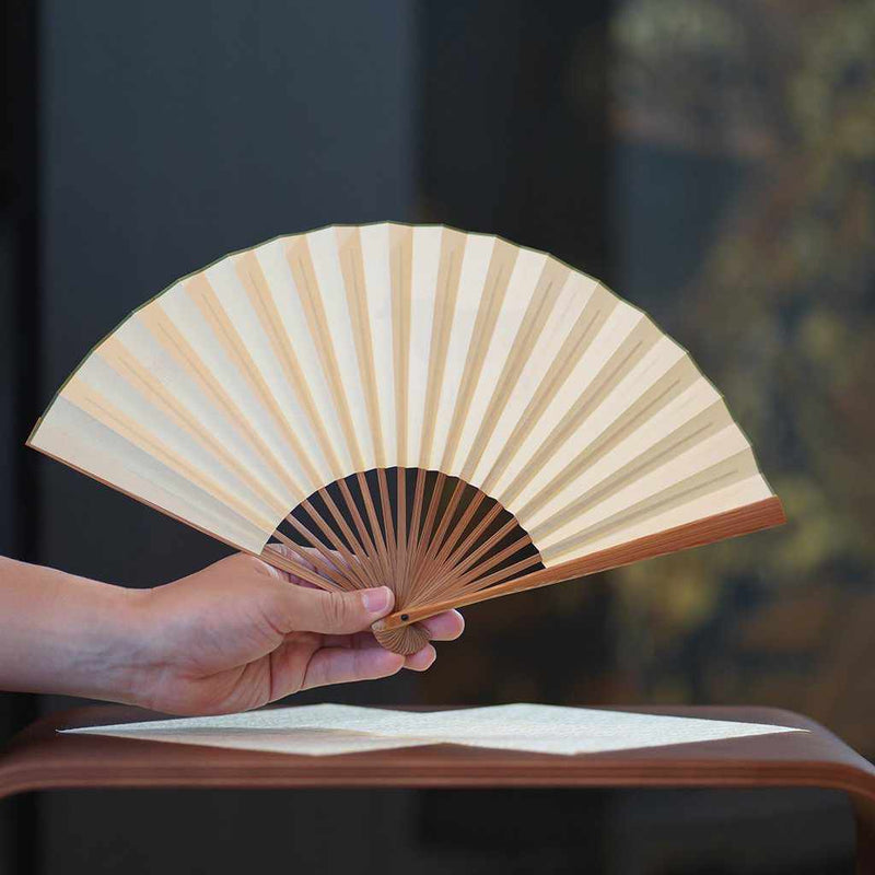 [HAND FAN] MEN'S ZODIAC FOLDING FAN OX HONSO BAMBOO | UNKINDO FUKATSU HAND FAN | EDO FOLDING FANS