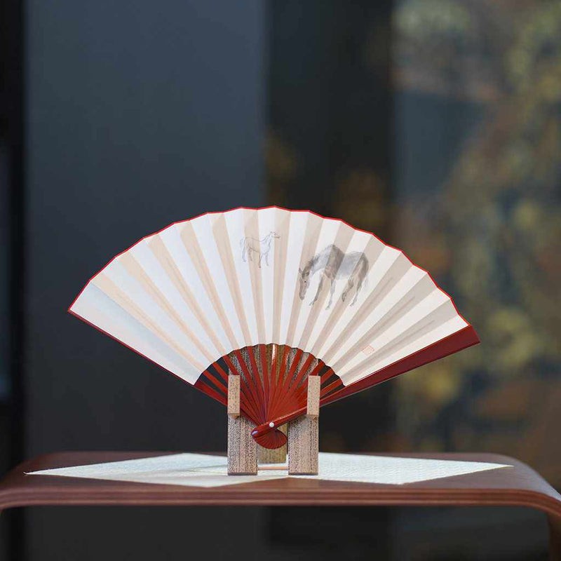 [HAND FAN] WOMAN'S ZODIAC FOLDING FAN | UNKINDO FUKATSU HAND FAN | EDO FOLDING FANS