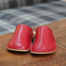 [SLIPPERS] GENUINE LEATHER (RED) 23~24cm | LEATHER PROCESSING