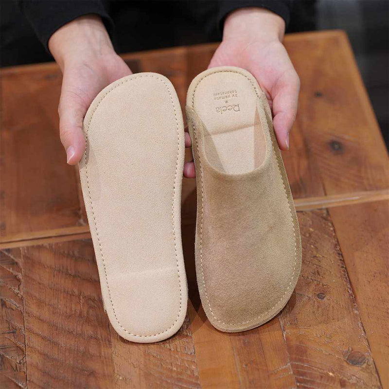 [SLIPPERS] VELOUR (BEIGE) | LEATHER PROCESSING