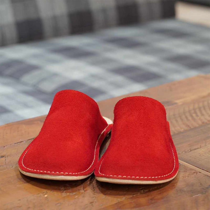 [SLIPPERS] VELOUR (RED) | LEATHER PROCESSING