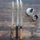 [KITCHEN (CHEF) KNIFE] SATO UMA MITSUHIRO YOSHIHIRO SHIRAJI STEEL WATER-GRILLED HONYAKI TIP MARU OCTOPUS KNIFE 330MM MIRROR SURFACE WAVE FLOATING 1ST PLACE OCTAGONAL PATTERN | SAKAI FORGED BLADES|YAMAWAKI CUTLERY